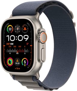 Apple Watch Ultra 2 [GPS + Cellular inkl. Polyester Alpine S blau] Titangehäuse silber