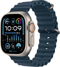 Apple Watch Ultra 2 [GPS + Cellular inkl. Ocean Armband blau] Titangehäuse silber