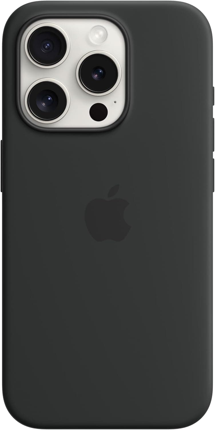 Apple Silikon Case mit MagSafe [für iPhone 15 Pro] schwarz