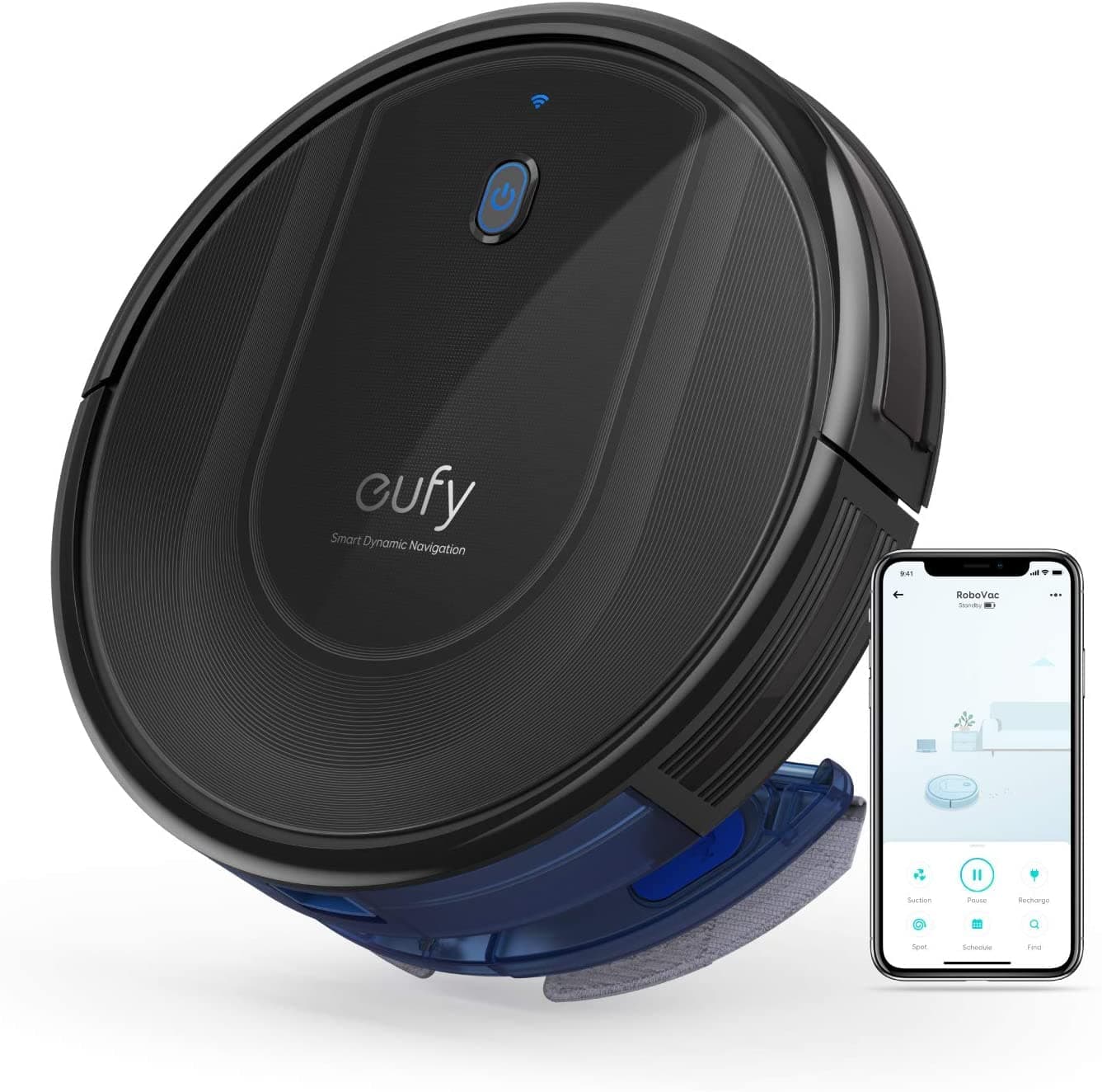 eufy RoboVac G10 Hybrid Saug-/Wischroboter [100 Minuten 05 Liter 2000Pa] schwarz