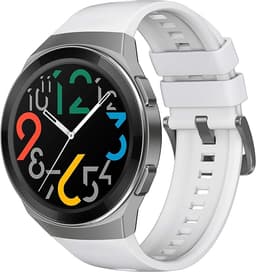 Huawei Watch GT 2e [inkl. Kunststoffarmband weiß] 46mm Edelstahlgehäuse silber