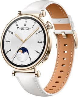 Huawei Watch GT 4 [inkl. Lederarmband weiß] 41mm Edelstahlgehäuse gold