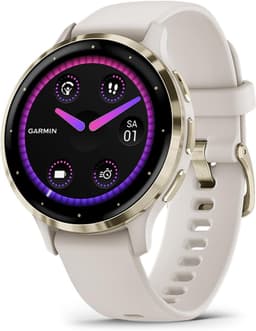 Garmin Venu 3S [inkl. Silikonarmband elfenbein] 41mm Edelstahlgehäuse soft gold