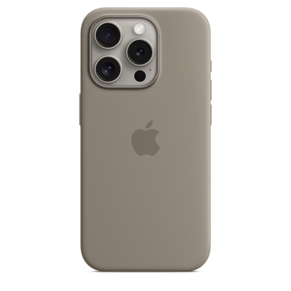 Apple Silikon Case mit MagSafe [für iPhone 15 Pro] tonbraun