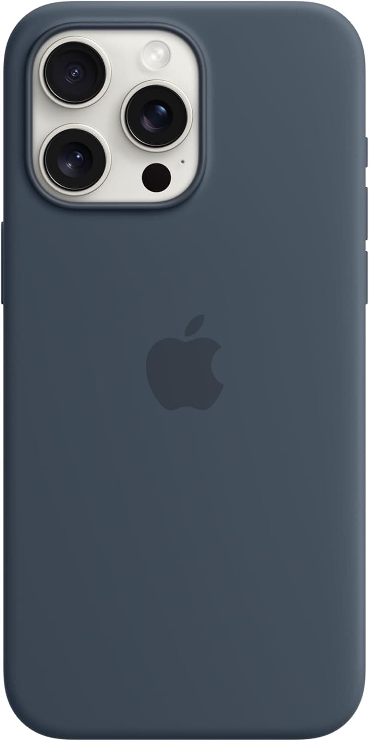 Apple Silikon Case mit MagSafe [für iPhone 15 Pro Max] sturmblau