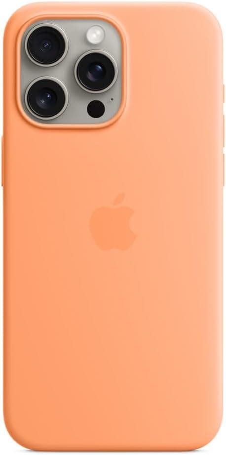 Apple Silikon Case mit MagSafe [für iPhone 15 Pro Max] sorbet orange