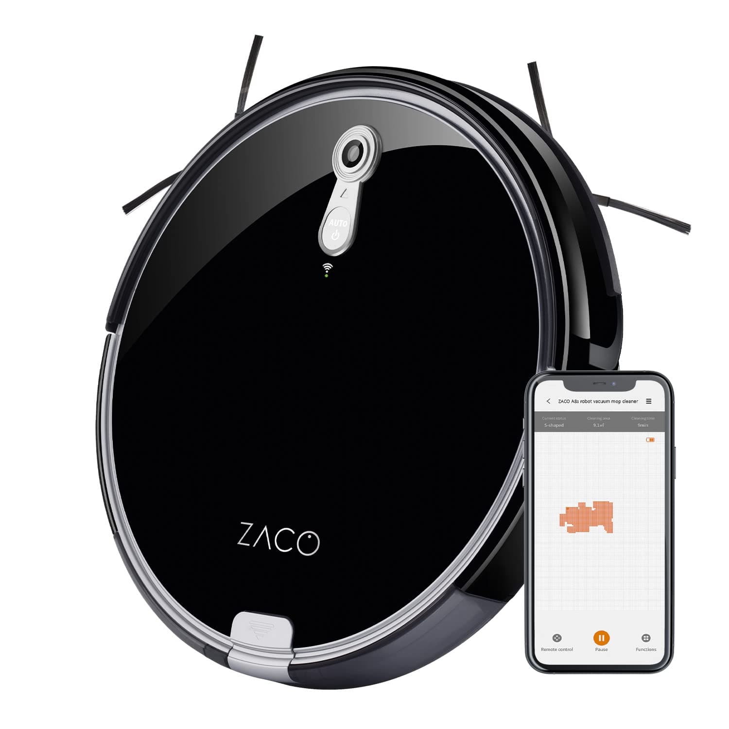 ZACO (iLife) A8s Saug-/Wischroboter [160 Minuten 03 + 03 Liter 22 Watt] schwarz
