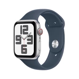 Apple Watch SE 2 (2022) [GPS + Cellular inkl. Sportarmband abyssblau M/L] 44mm Aluminiumgehäuse silber