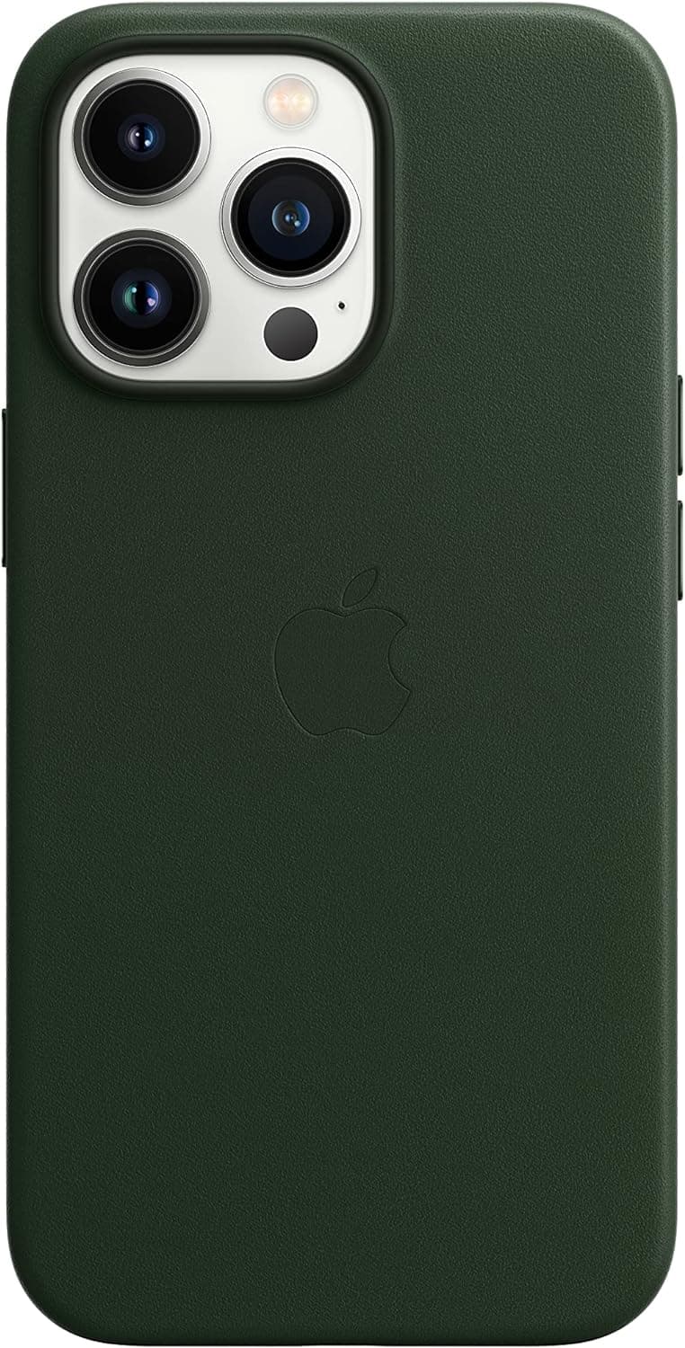 Apple Leder Case mit Magsafe [für iPhone 13 Pro] schwarzgrün