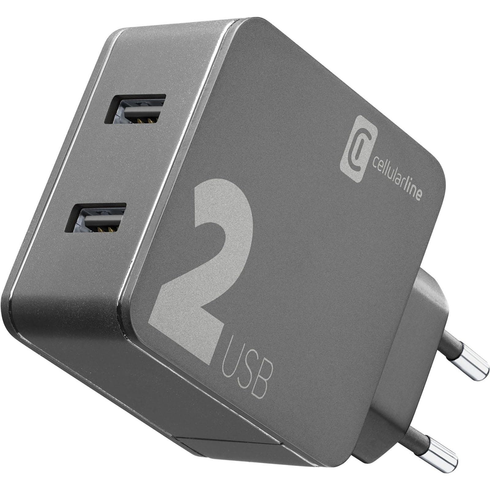 cellularline Multi-Power Home Charger 2X USB 12W +12W Black
