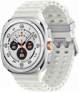 Samsung Galaxy Watch Ultra [inkl. Kautschukarmband weiß] 47mm Titangehäuse silber