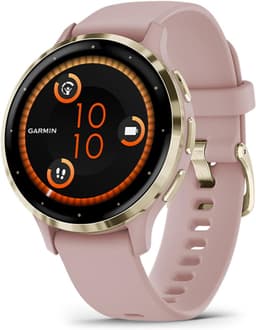 Garmin Venu 3S [inkl. Silikonarmband rosa] 41mm Edelstahlgehäuse gold