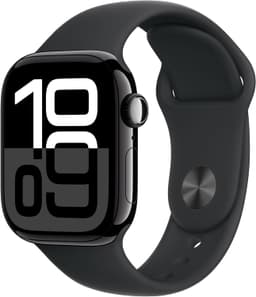 Apple Watch Series 10 [GPS + Cellular inkl. Sportarmband S/M schwarz] 42mm Aluminiumgehäuse diamantschwarz