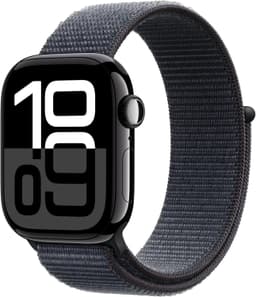 Apple Watch Series 10 [GPS + Cellular inkl. Sport Loop tinte] 42mm Aluminiumgehäuse diamantschwarz