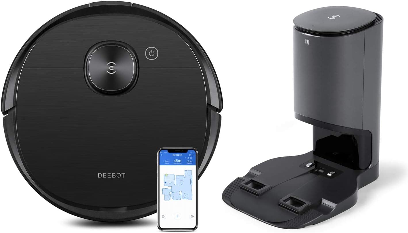 Ecovacs Deebot Ozmo T8 AIVI Saug-/Wischroboter [180 Minuten 042 Liter Staub 024 Liter Wasser] schwarz inkl. Absaugstation