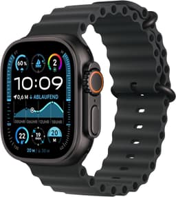 Apple Watch Ultra 2 [GPS + Cellular inkl. Ocean Armband schwarz] 49mm Titangehäuse schwarz