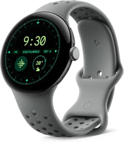Google Pixel Watch 3 [WiFi + LTE inkl. Kautschuk-Armband grau] 45mm Aluminiumgehäuse grau