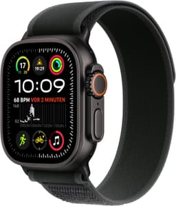 Apple Watch Ultra 2 [GPS + Cellular inkl. Nylon Trail Loop M/L schwarz] Titangehäuse schwarz