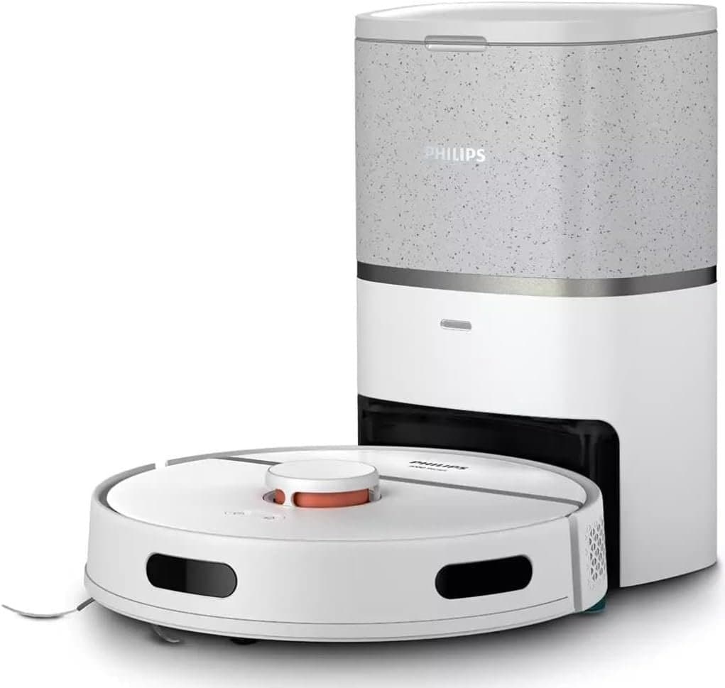Philips XU3110/02 HomeRun 3000 Series Aqua Saug-/Wischroboter [200 Minuten 035 Liter Staub 03 Liter Wasser] weiß inkl. Absaugstation