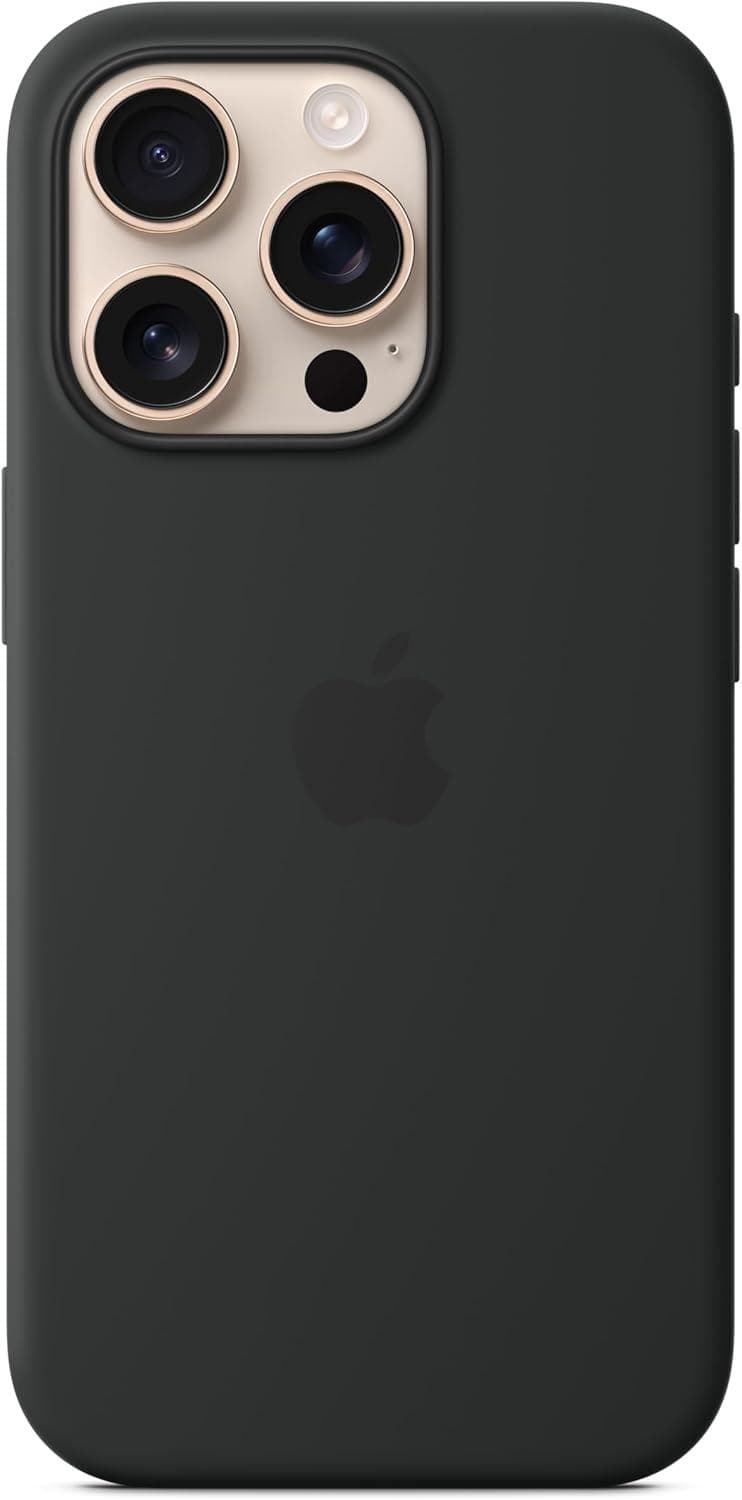 Apple Silikon Case mit MagSafe [für iPhone 16 Pro] schwarz