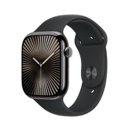 Apple Watch Series 10 [GPS + Cellular inkl. Sportarmband S/M schwarz] 46mm Titangehäuse schiefer