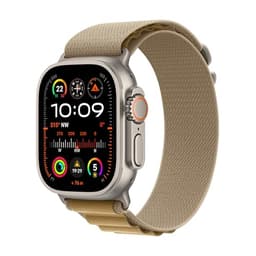 Apple Watch Ultra 2 [GPS + Cellular inkl. Polyester Alpine Loop L mandel] Titangehäuse natur beige