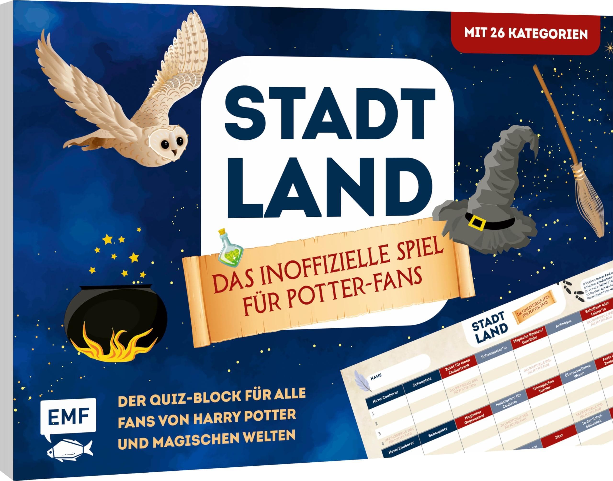 Das inoffizielle Spiel für Potter-Fans - Der Quiz-Block für alle Fans von Harry Potter und magischen Welten: Der ultimative Stadt Land 26 Kategorien aus der beliebten Zauberwelt - von 8-99 Jahren