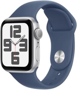 Apple Watch SE 2 (2022) [GPS inkl. Sportarmband denim S/M] 40mm Aluminiumgehäuse silber