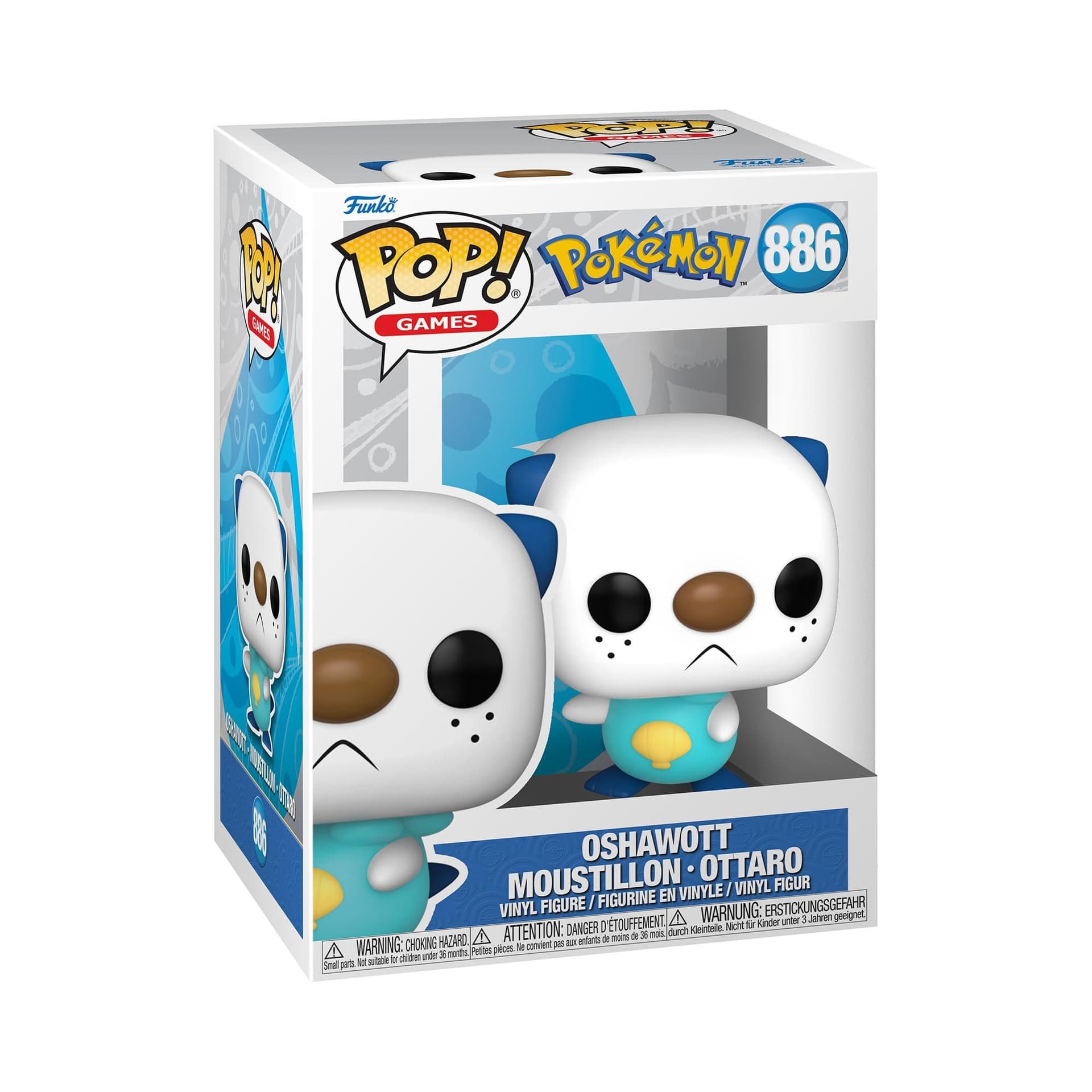 Funko Pop! Games: Pokemon - Oshawott - Ottaro - Vinyl-Sammelfigur - Geschenkidee - Offizielle Handelswaren - Spielzeug Für Kinder und Erwachsene - Video Games Fans - Modellfigur Für Sammler