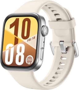 Huawei Watch Fit 4 [inkl. Kautschuk-Armband weiß] 43mm Aluminiumgehäuse silber