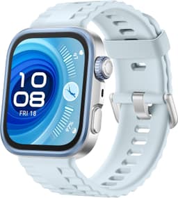 Huawei Watch Fit 4 Pro [inkl. Kautschuk-Armband blau] 44mm Aluminiumgehäuse silber/blau