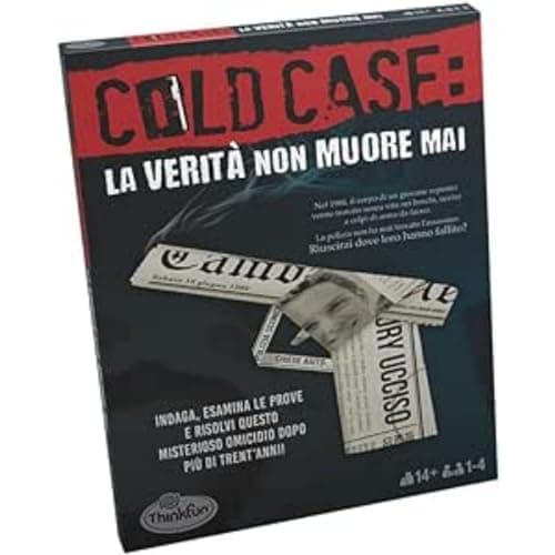 Think Fun - Cold Case 1 Die Wahrheit Niemals stirbt italienische Version 1-4 Spieler Empfohlenes Alter 14 Jahre 76466 2 Mehrfarbig