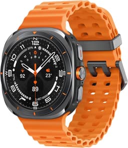 Samsung Galaxy Watch Ultra (2025) [inkl. Kautschukarmband orange] 47mm Titangehäuse grau