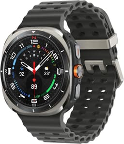 Samsung Galaxy Watch Ultra (2025) [inkl. Kautschukarmband grau] 47mm Titangehäuse silber