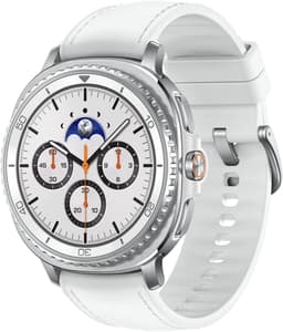 Samsung Galaxy Watch 8 Classic [inkl. Hybrid-Armband weiß] 46mm Edelstahlgehäuse silber