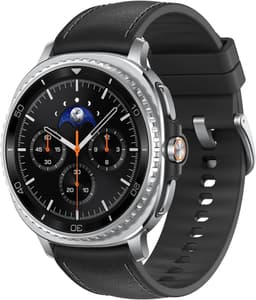 Samsung Galaxy Watch 8 Classic [WiFi + LTE inkl. Hybrid-Armband schwarz] 46mm Edelstahlgehäuse silber