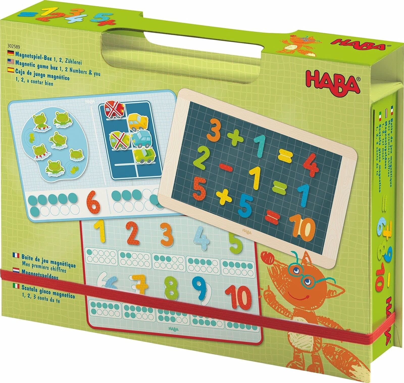 HABA 302589 - Magnetspiel-Box 1 2 Zählerei Fröhlich-buntes Zahlen-Legespiel ab 4 Jahren Zum spielerischen Kennenlernen von Mengen und Lösen erster Rechenaufgaben