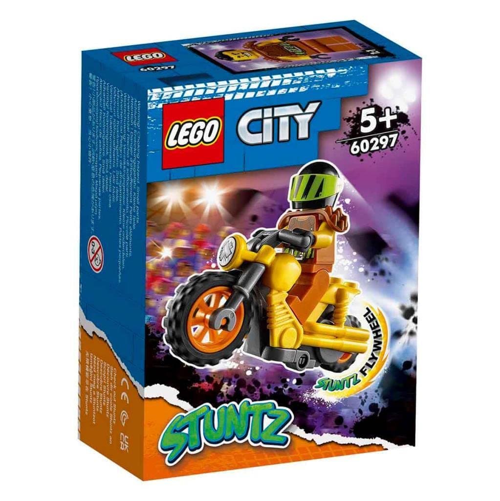 LEGO 60297 City Stuntz Power-Stuntbike Set mit schwungradbetriebenem Motorrad und Rennfahrer-Wallop-Minifigur Spielzeug für Kinder ab 5 Jahren