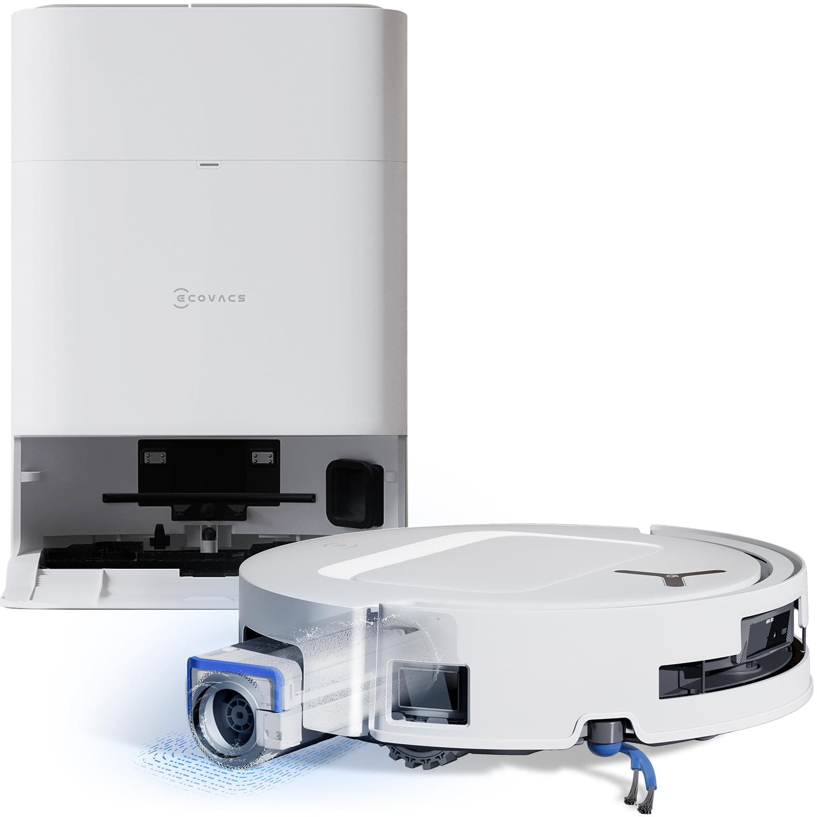 Ecovacs Deebot T80 Omni Saug-/Wischroboter [290 Minuten 022 Liter Staub 011 Liter Wasser] weiß inkl. Absaug-/Reinigungsstation