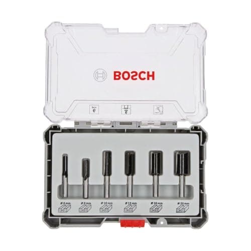 Bosch Professional 6tlg. Nutfräser Set (für Holz für Oberfräsen mit 6 mm Schaft) 2607017465