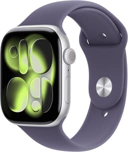 Apple Watch Series 11 [GPS inkl. Sportarmband M/L violett] 46mm Aluminiumgehäuse silber
