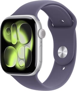 Apple Watch Series 11 [GPS + Cellular inkl. Sportarmband M/L nebelviolett] 46mm Aluminiumgehäuse silber