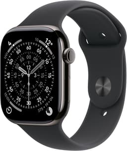 Apple Watch Series 11 [GPS + Cellular inkl. Sportarmband M/L schwarz] 46mm Titangehäuse schiefer