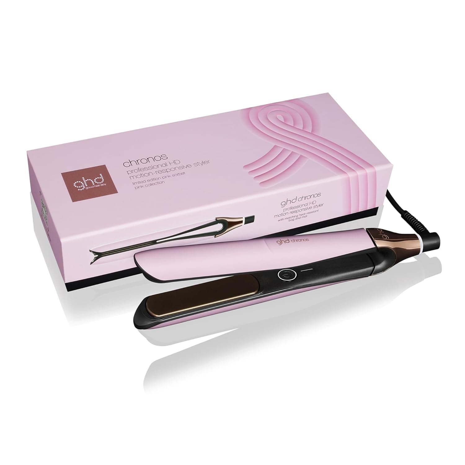 Ghd Chronos Limited Edition Glätteisen in Pink-Sorbet mit Hitzeschutz-Etui - Fortschrittlichster Smarter Styler 3x Schnelleres Styling Mehr Glanz Keine Extreme Hitzeschäden - Für Alle Haartypen