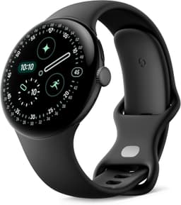 Google Pixel Watch 4 [WiFi + LTE inkl. Kautschuk-Armband obsidian] 45mm Aluminiumgehäuse matte black