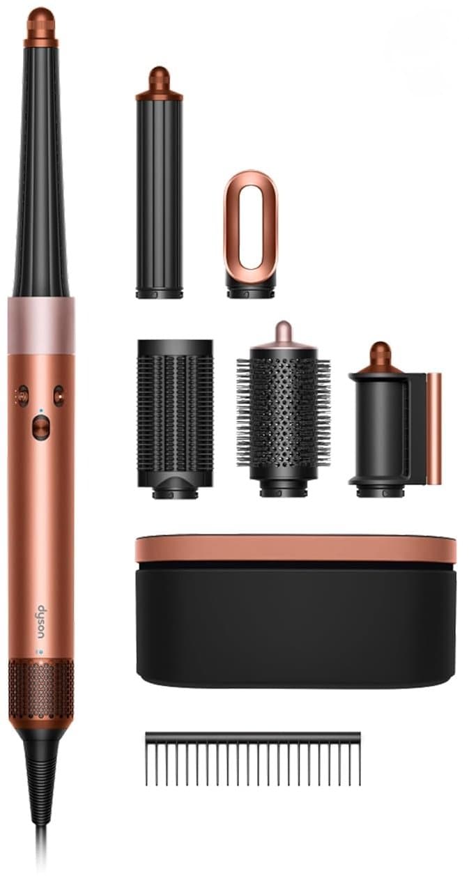 Dyson Airwrap i.d. Straight & Wavy [inkl. 6 Aufsätze: 1x Bürstenaufsatz 1x Rundbürste 1x Lockenstab 40mm 1x Lockenstab konisch 2x Trockenaufsatz] amber silk