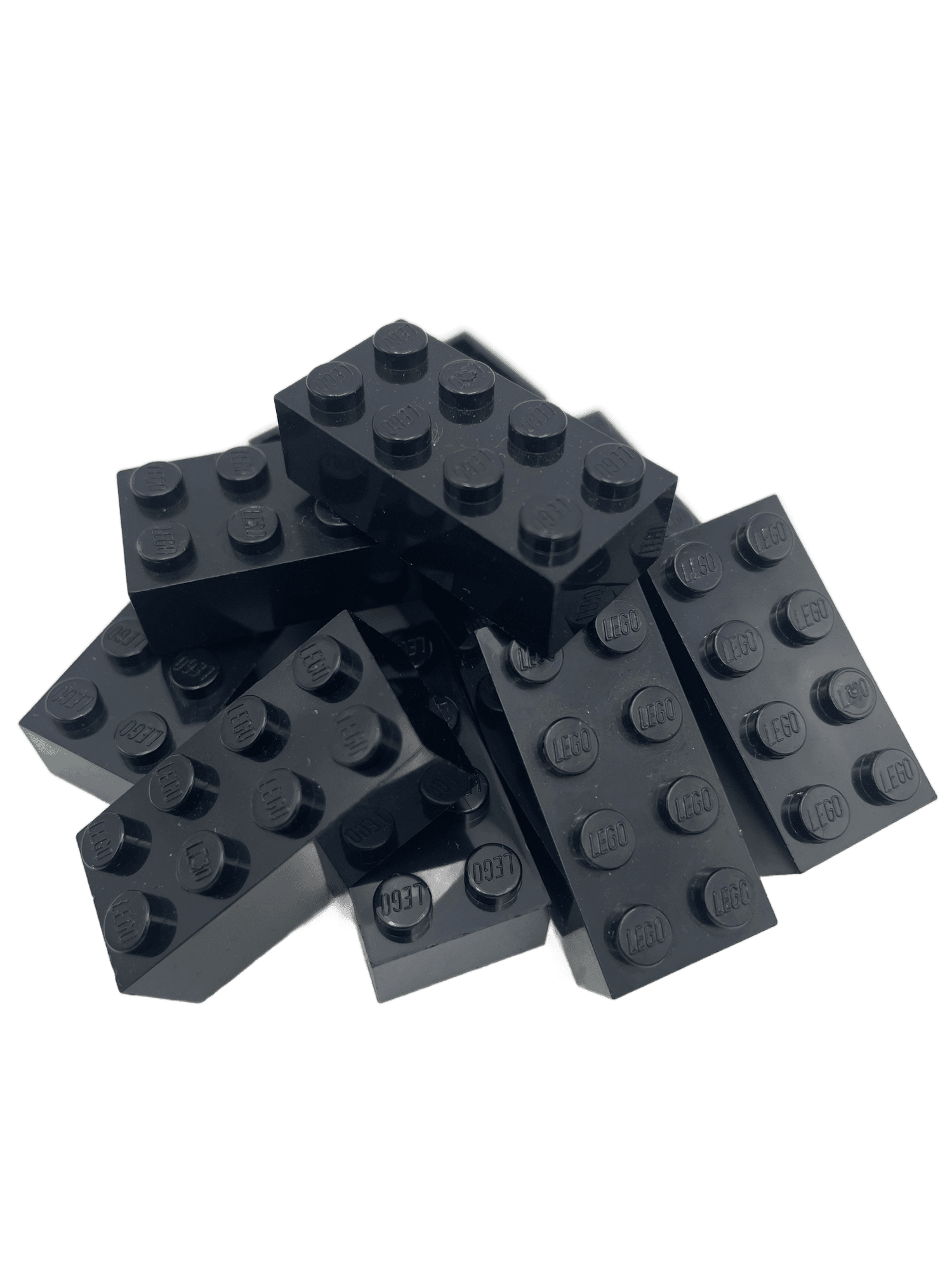 LEGO 10 Basic Steine 2x4 in Schwarz