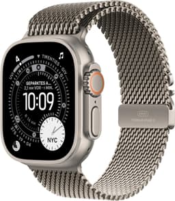 Apple Watch Ultra 3 [GPS + Cellular inkl. Milainaise-Armband M natur] 49mm Titangehäuse natur