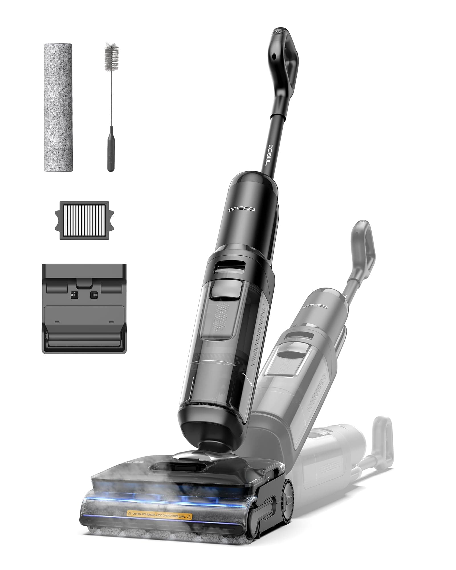 Tineco FLOOR ONE S7 Stretch Steam [80Minuten 088 Liter Frischwasser 072 Liter Schmutzwasser] schwarz