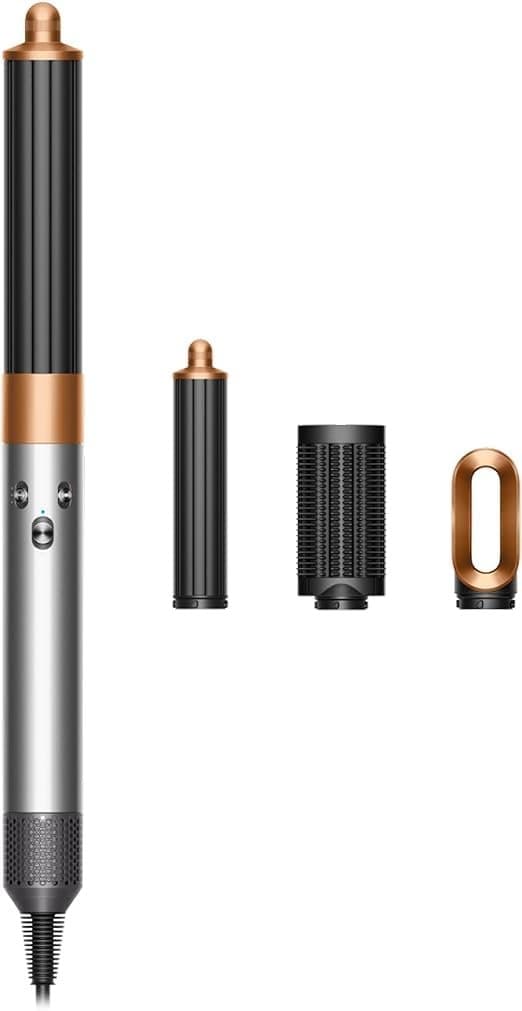 Dyson Airwrap Complete Long [inkl 3 Aufsätze: 1x Rundbürste 1x Lockenstab 40mm 1x Trockenaufsatz] nickel/kupfer